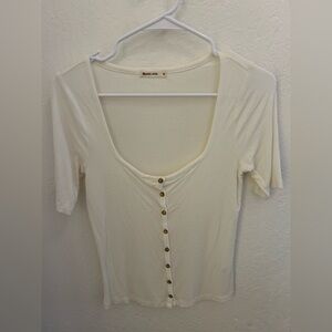 Marine Layer Cream Button-Up Top